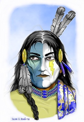 Indian wearing war paint